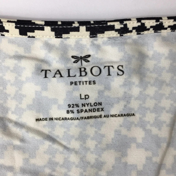 Talbots Black & White Printed Faux Wrap Blouse - Picture 5 of 9